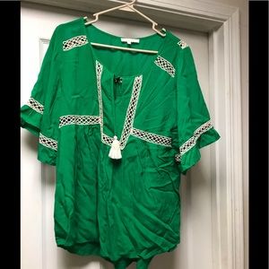 Entro green boho top